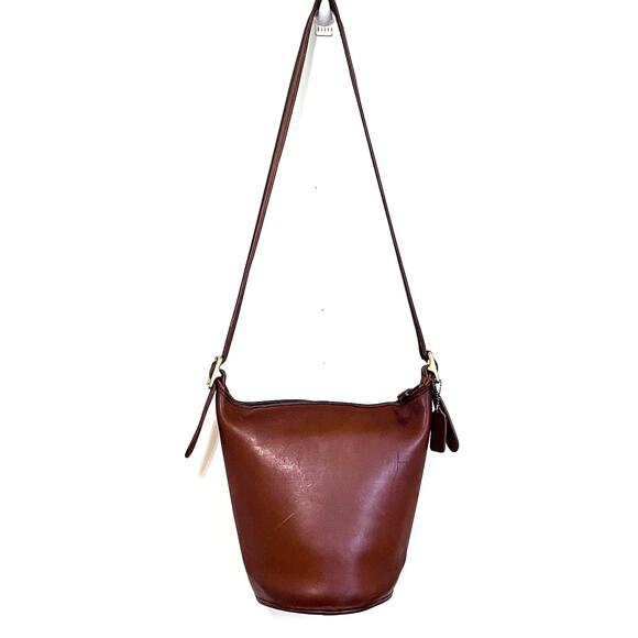 VTG 90s Coach Helen's Legacy Duffle Sac Bucket Bag British Tan Shoulder 9953 USA - Picture 1 of 14